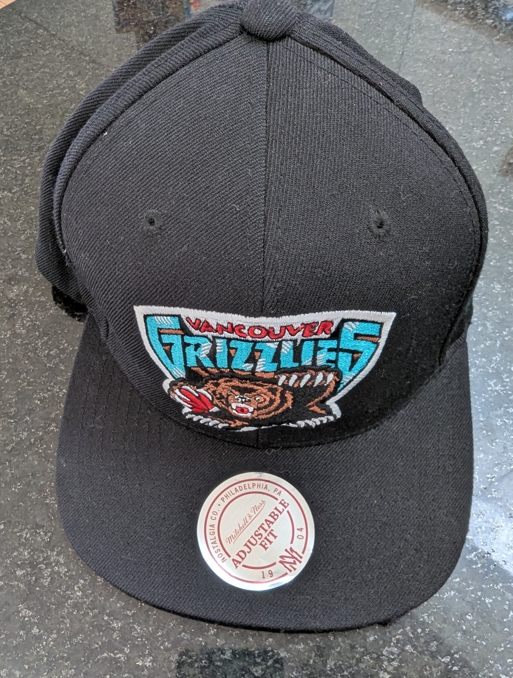 Mitchell & Ness Vancouver Grizzlies Black Teal Brown Red Embroidered Hat